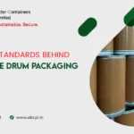 Quality standards testing of fibre drums for safe industrial and pharmaceutical packaging.