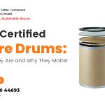 UN-Certified fibre drums diagram showing six-layer construction for safe hazardous material transport by Aditya Better Container